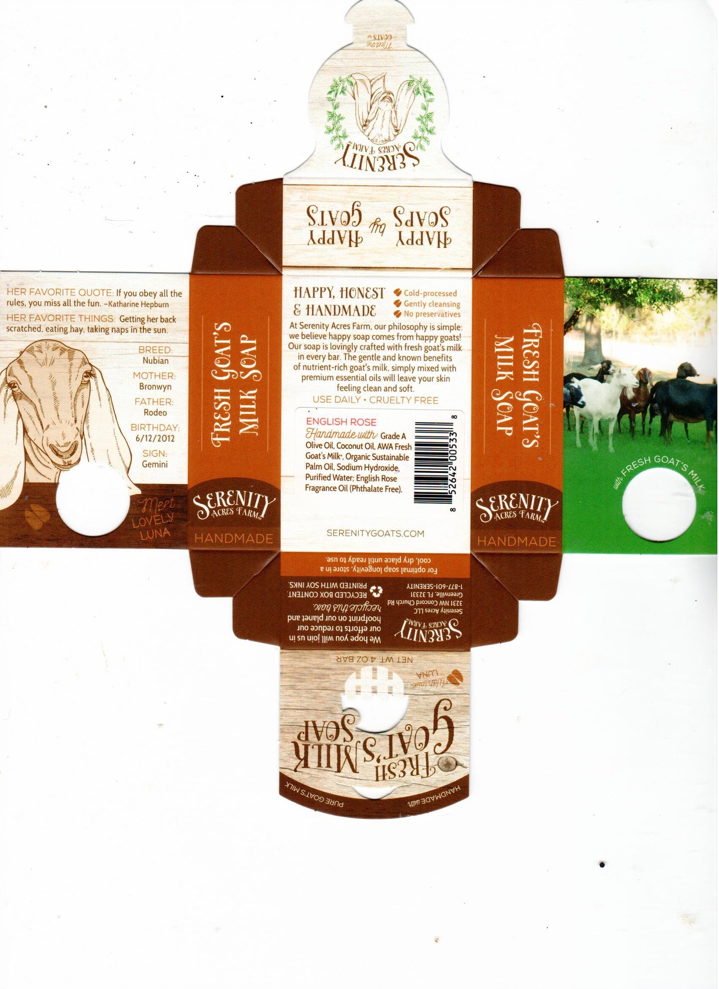 English Rose Goat Milk Soap - Classic Floral Cleanse from Serenity Acres Farm™