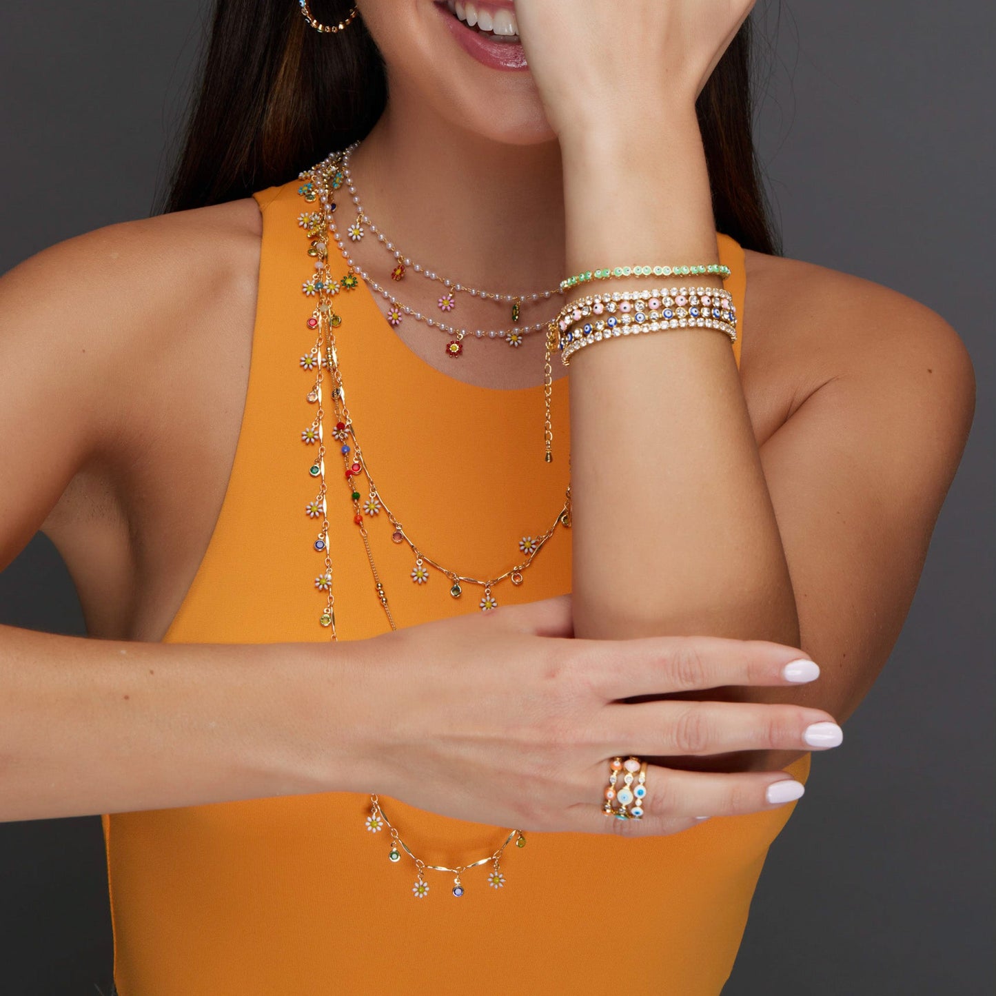 Evil Eye Tennis Bracelets  Zirconia-Gold