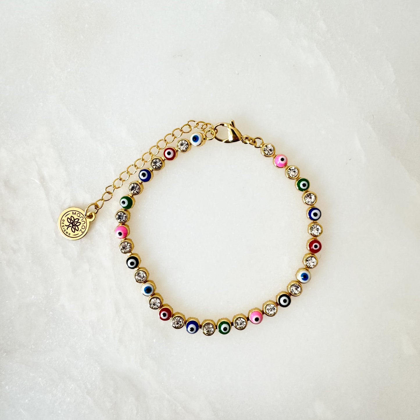 Evil Eye Tennis Bracelets  Zirconia-Gold