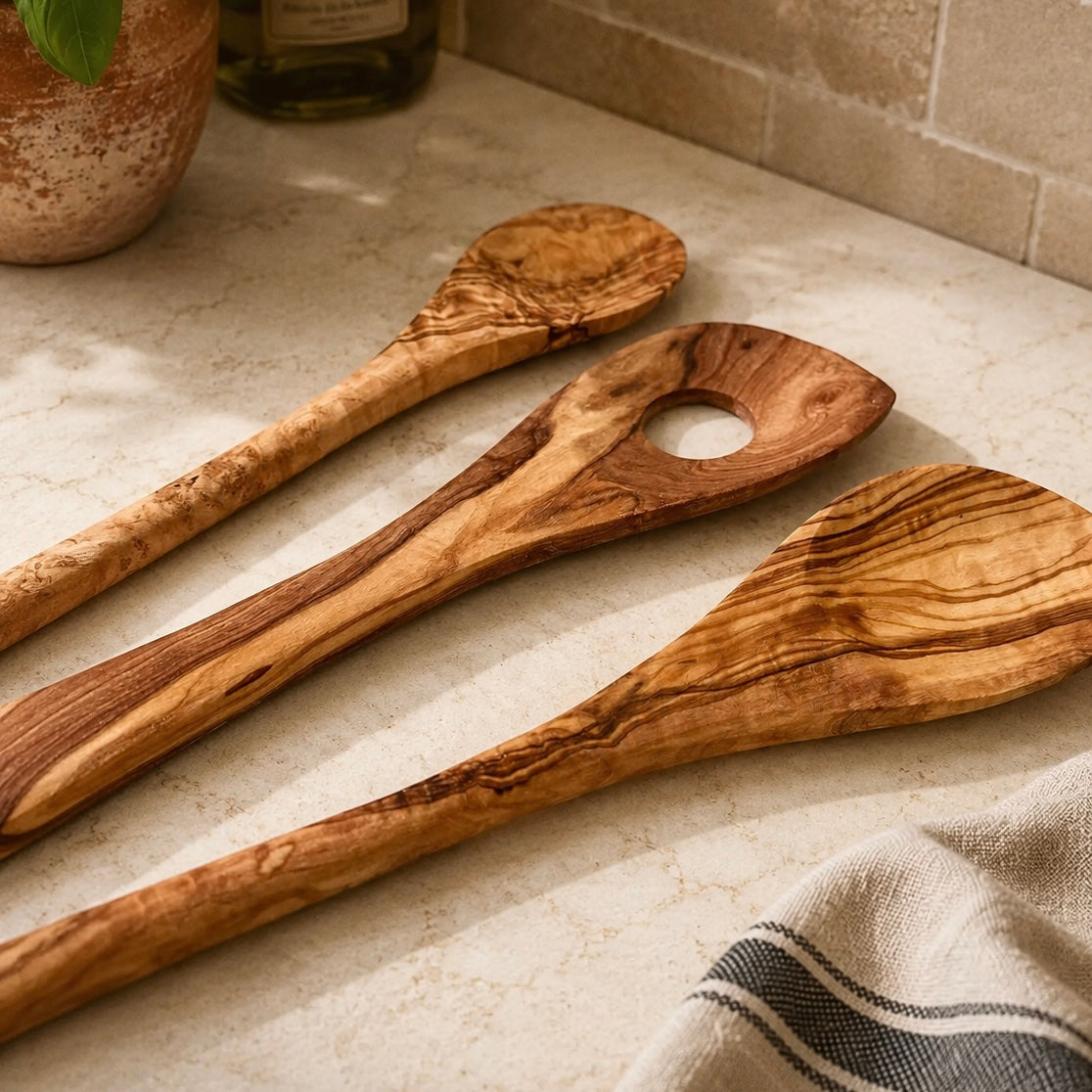 Set of 3 Olive Wood Spoons