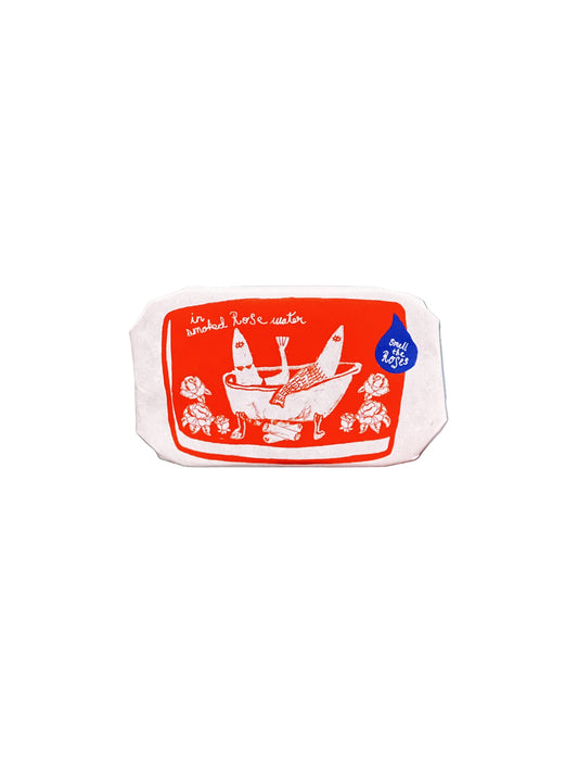 Tinned Fish Candle - Smoked Rose Water (Roses and Campfire Scented)