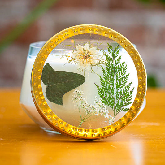 Signature Pressed Floral Candle - Forest