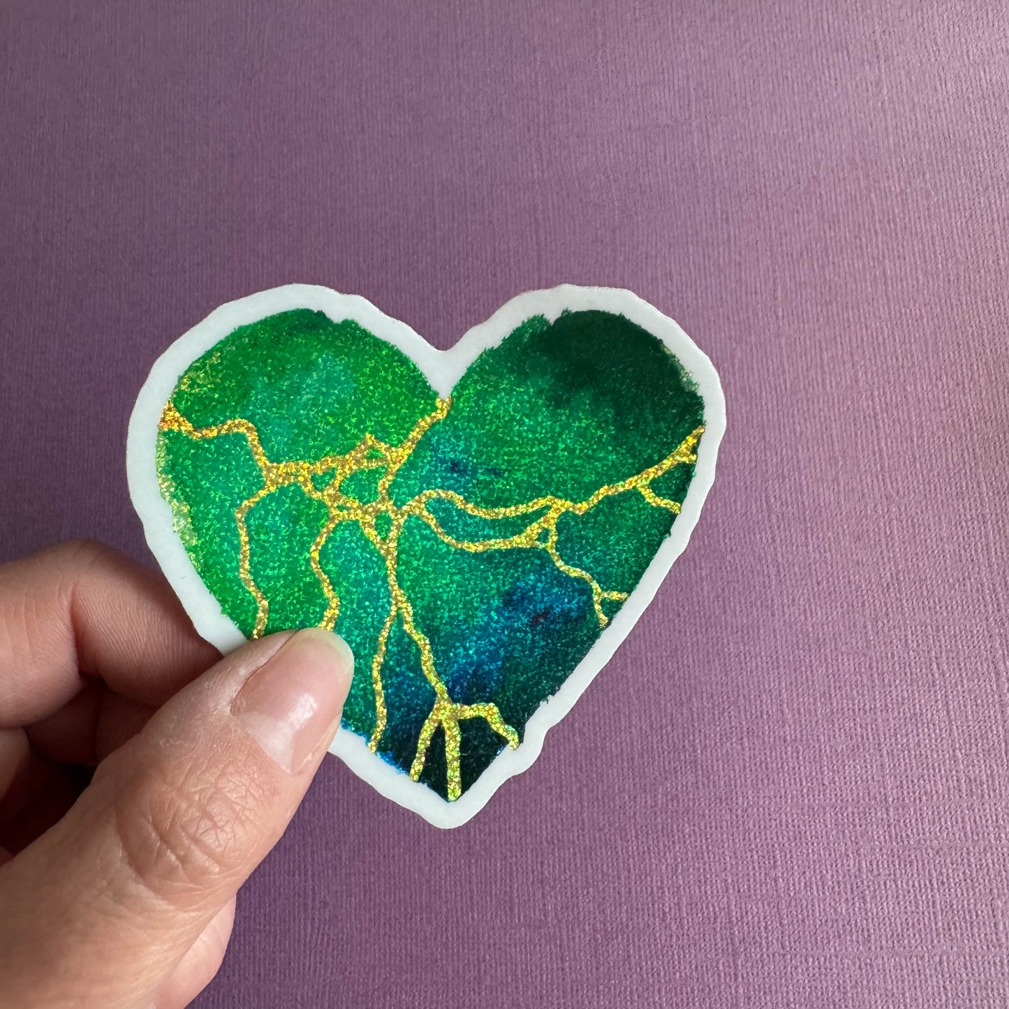 Glitter Heart Art Sticker 6-Pack