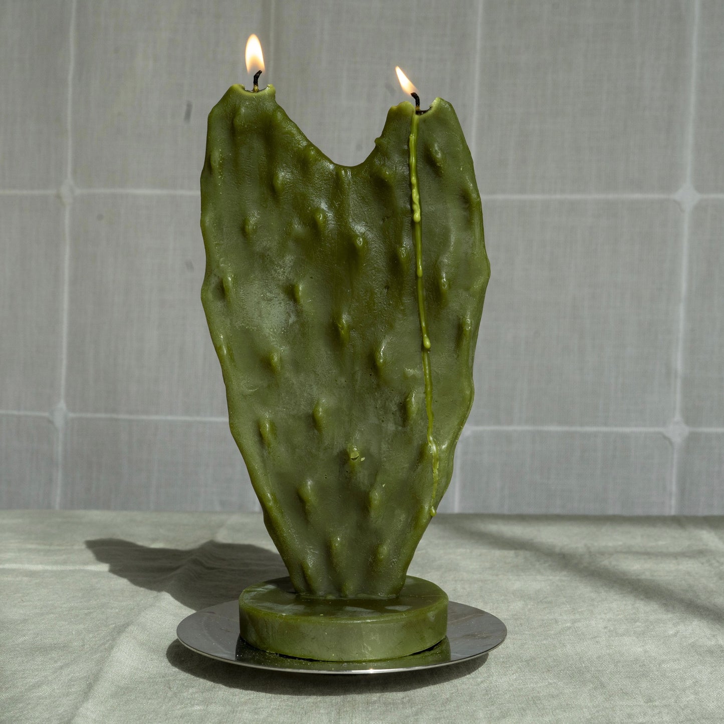 Heart Nopal Cactus Beeswax Candle