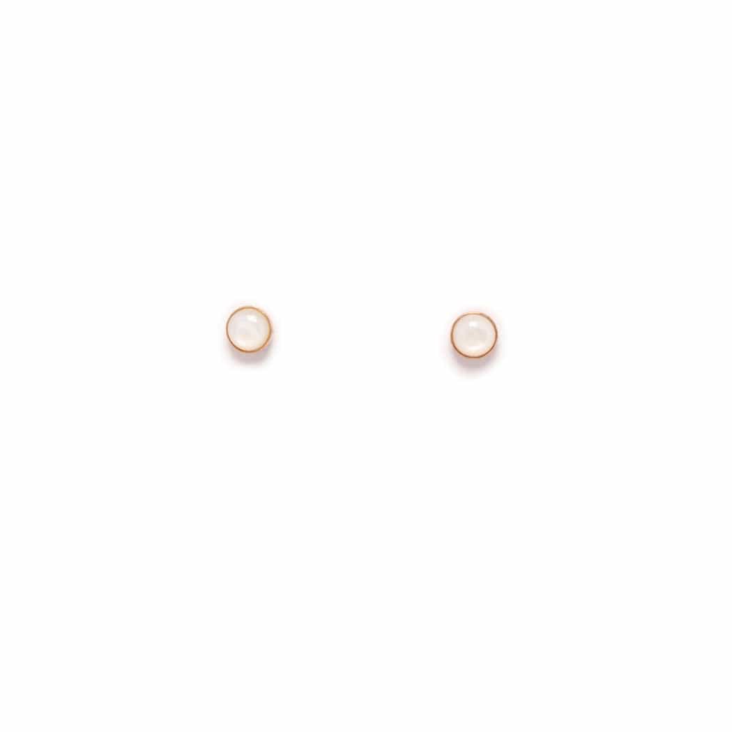 Gold Fill Mother of Pearl Stud Earrings