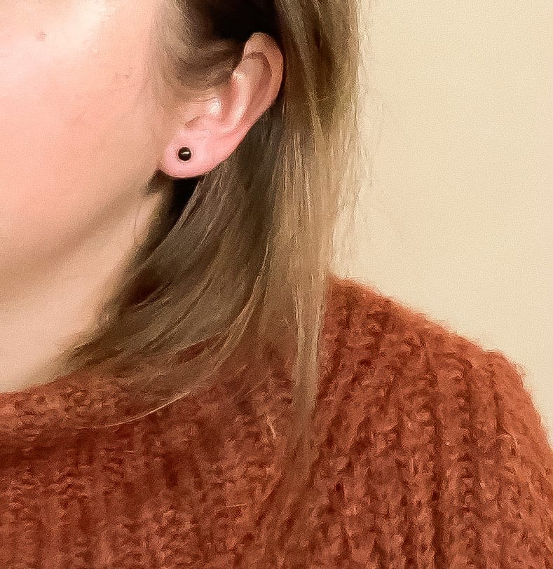 Gold Fill Onyx Stud Earrings
