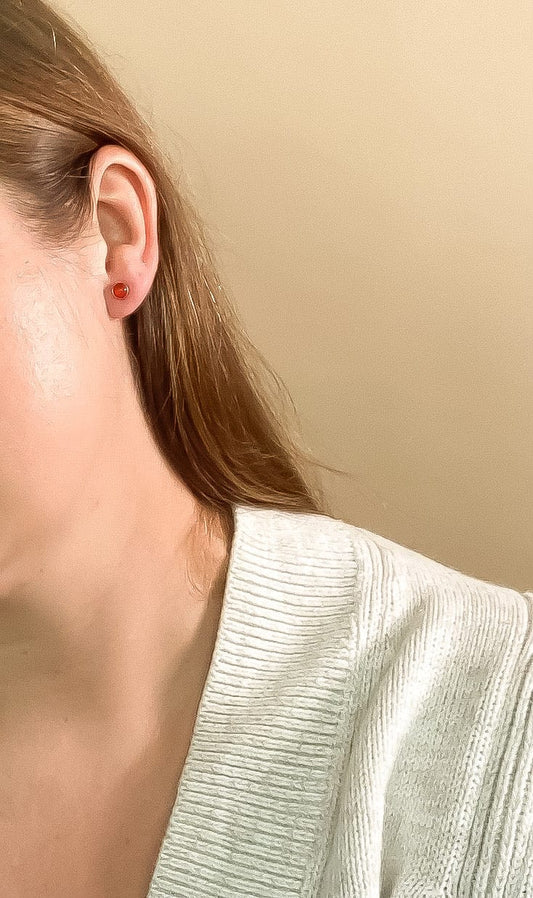 Carnelian Stud Earrings