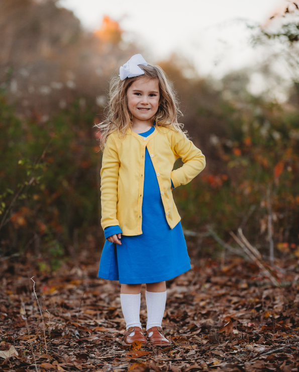 Girls Soft 100% Cotton Button-Down Cardigan | Dark khaki