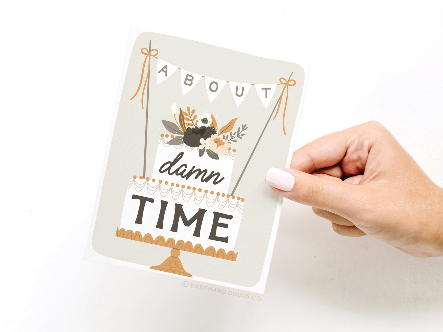 About Damn Time Wedding Cake Greeting Card