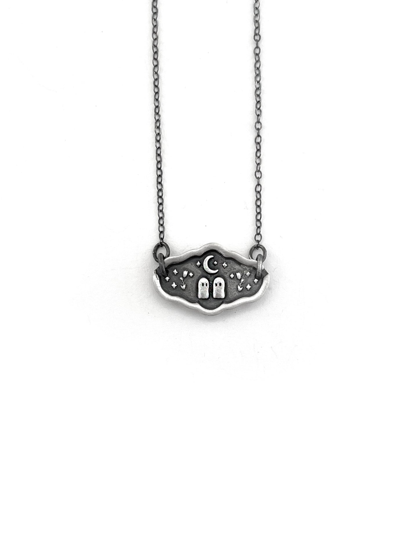 Sterling Silver Ghost in Love Necklace