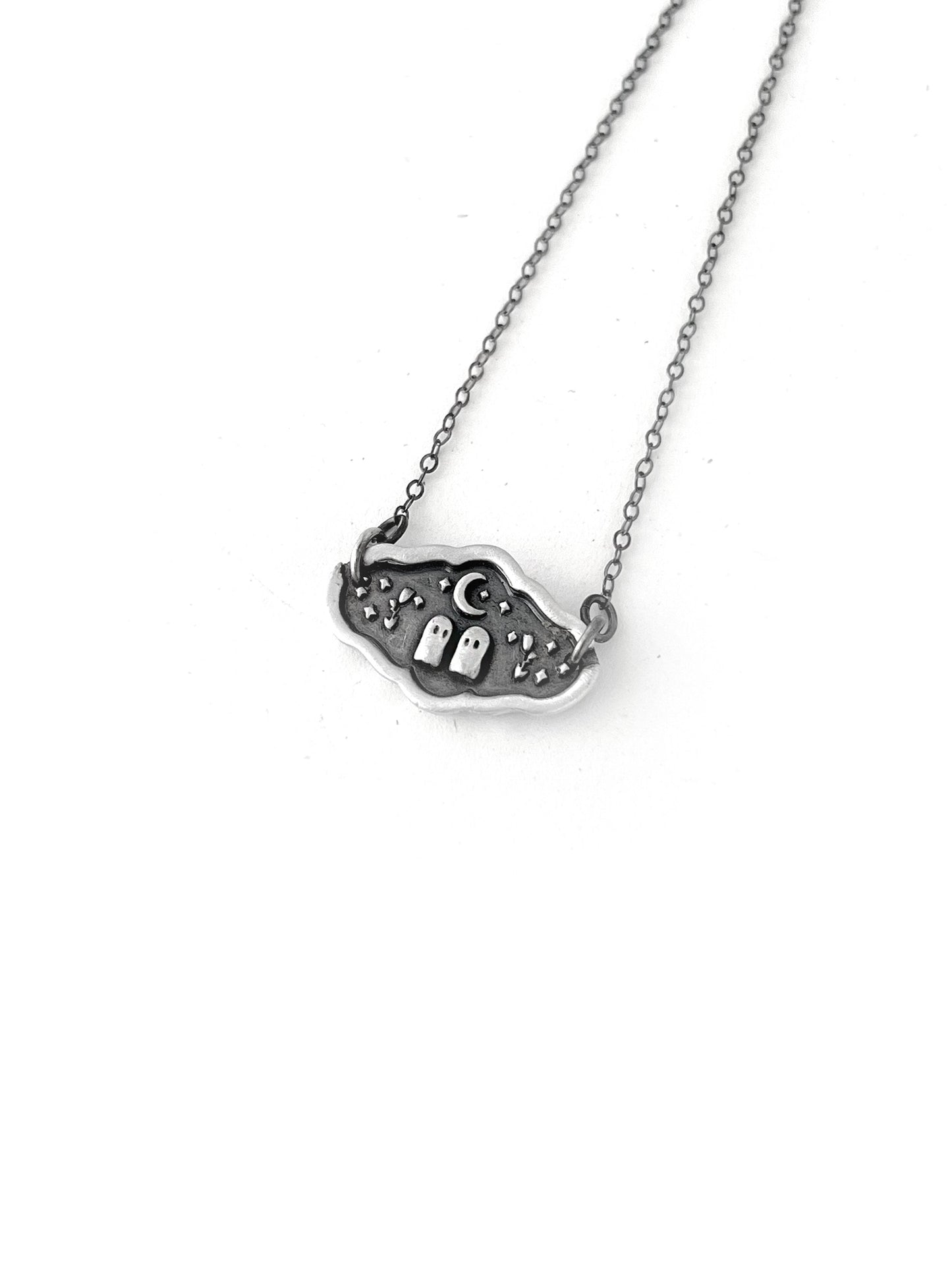 Sterling Silver Ghost in Love Necklace