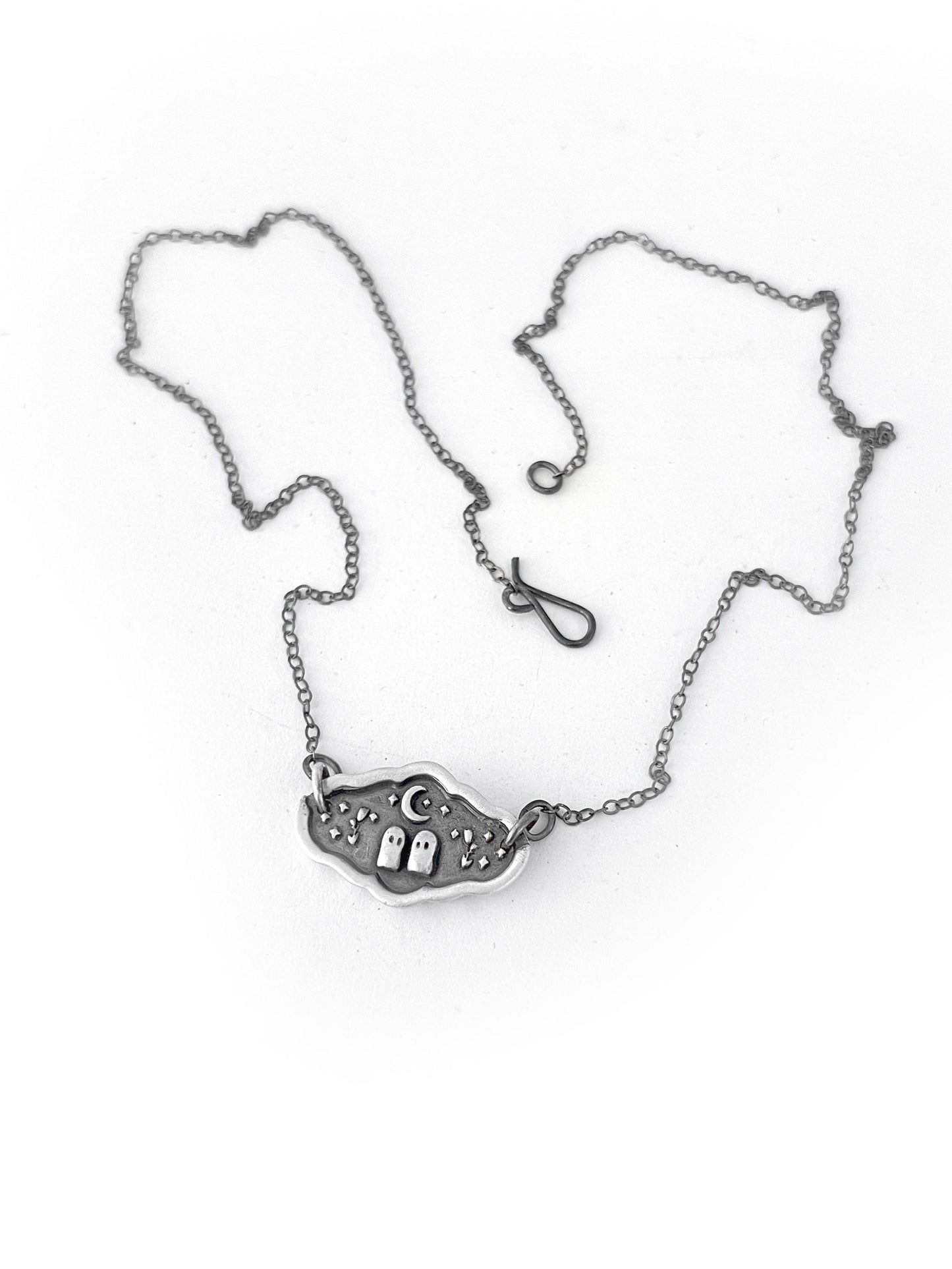 Sterling Silver Ghost in Love Necklace