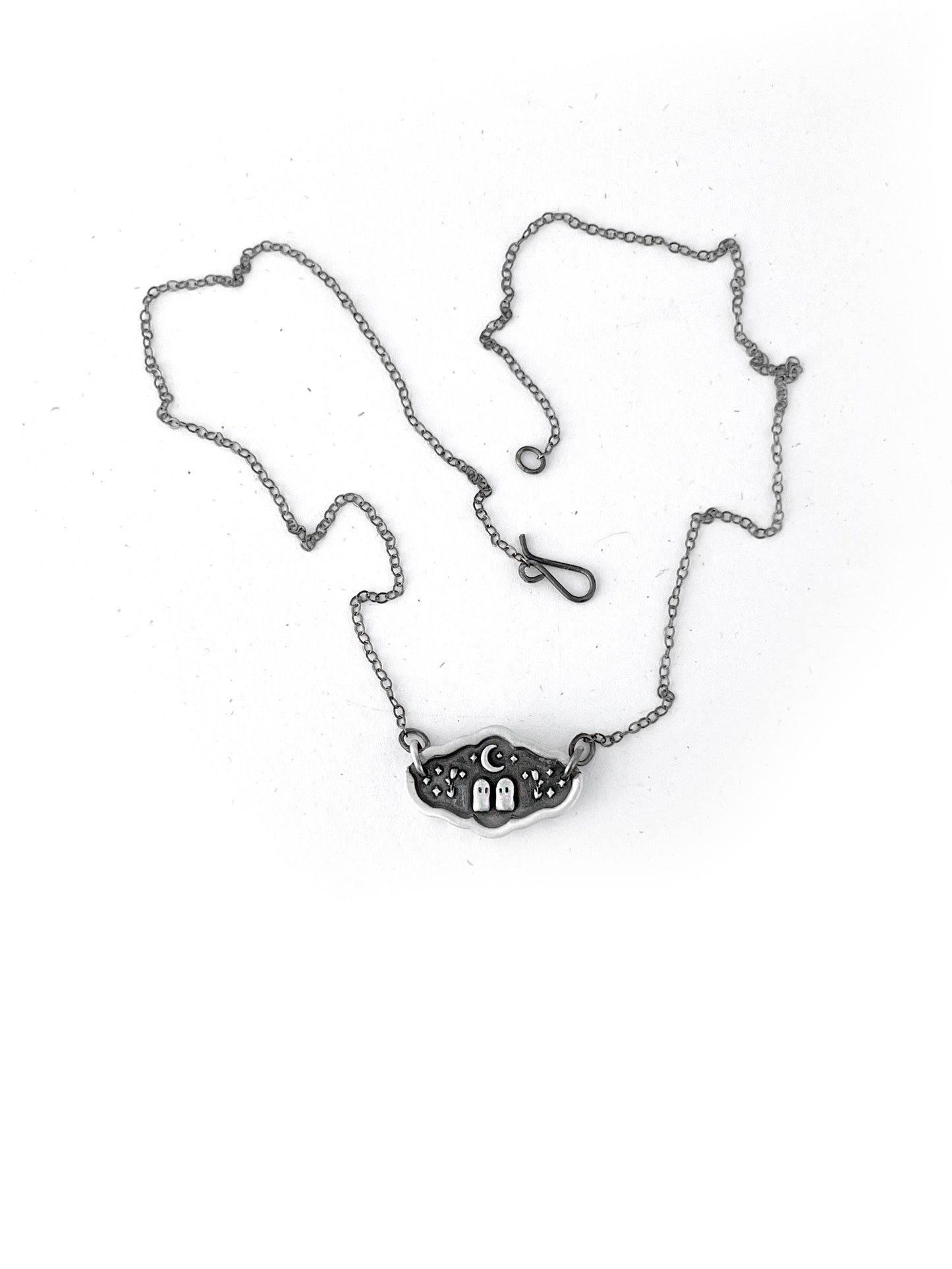 Sterling Silver Ghost in Love Necklace