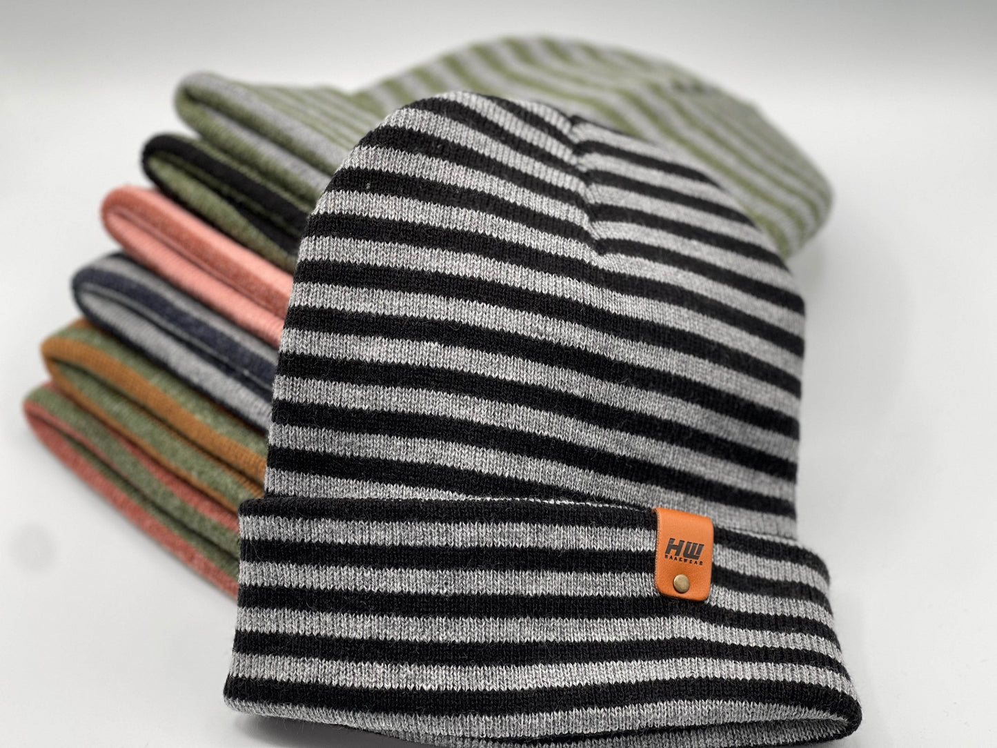 HAAKWEAR Traditional Classic RORO Cuffed Beanie / Hat - Black / Gray, Made in USA