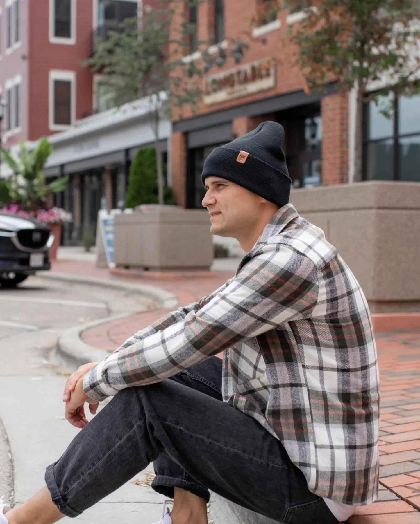 HAAKWEAR Traditional Charcoal Black Beanie | Classic Cuffed Knit Hat | Made in USA
