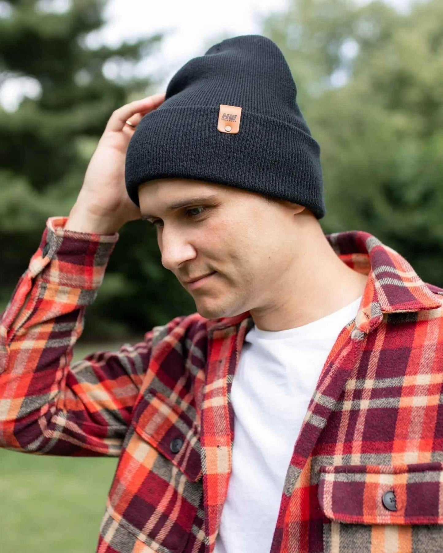 HAAKWEAR Traditional Charcoal Black Beanie | Classic Cuffed Knit Hat | Made in USA