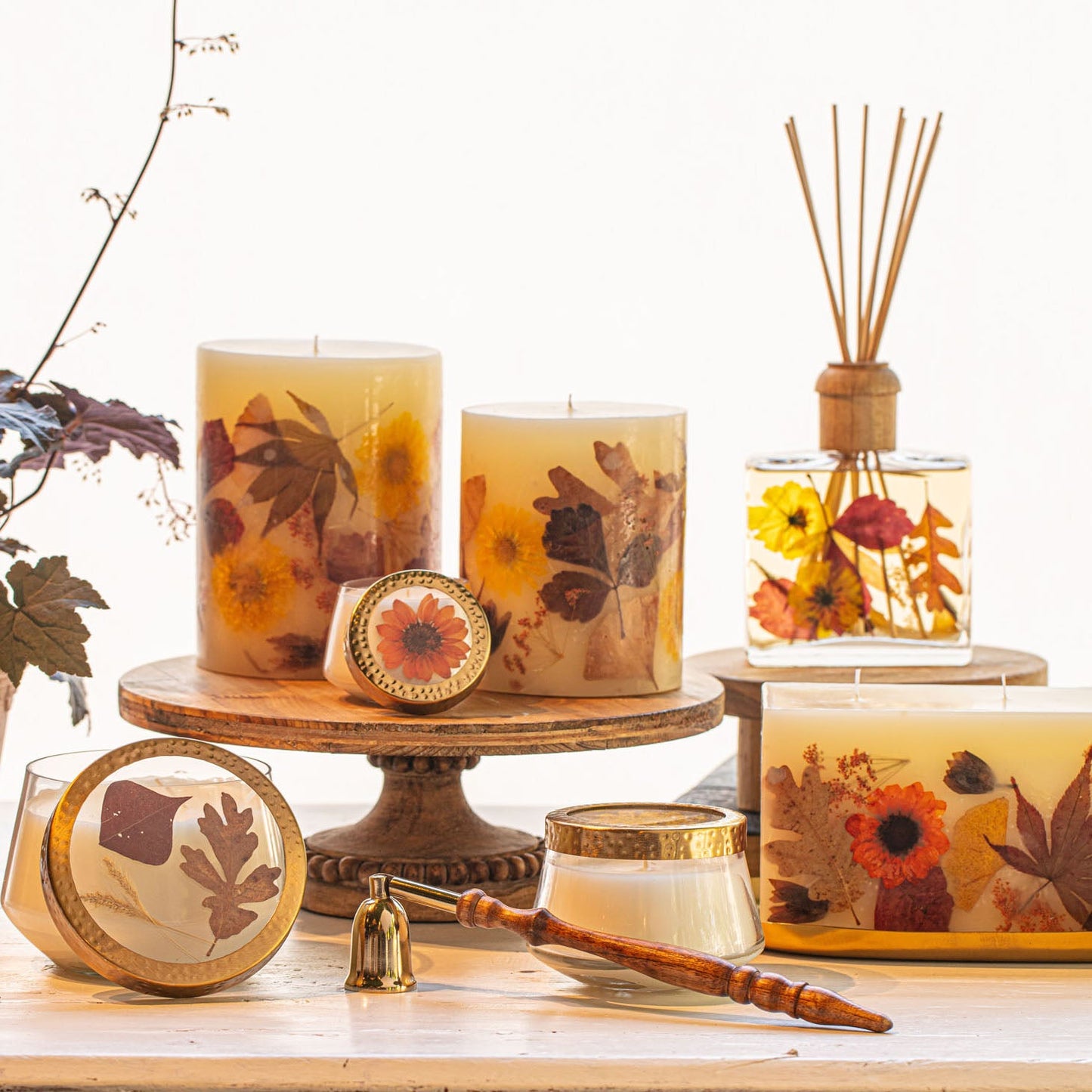 Signature Pressed Floral Candle - Harvest Pumpkin