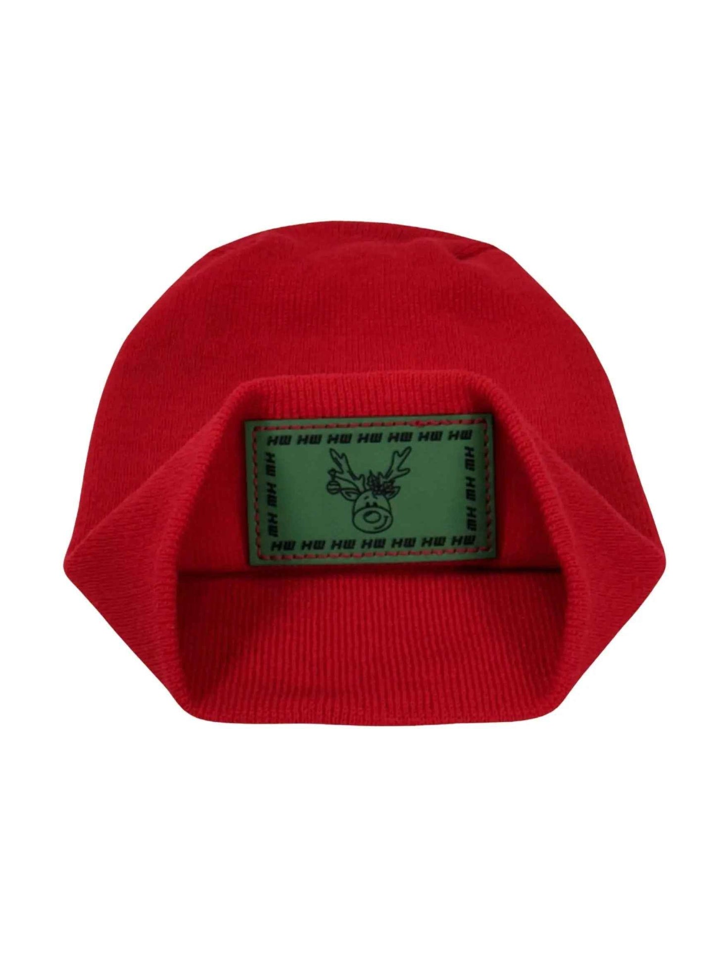 Haakwear H Stitch Beanie, Reindeer Christmas Red Beanie
