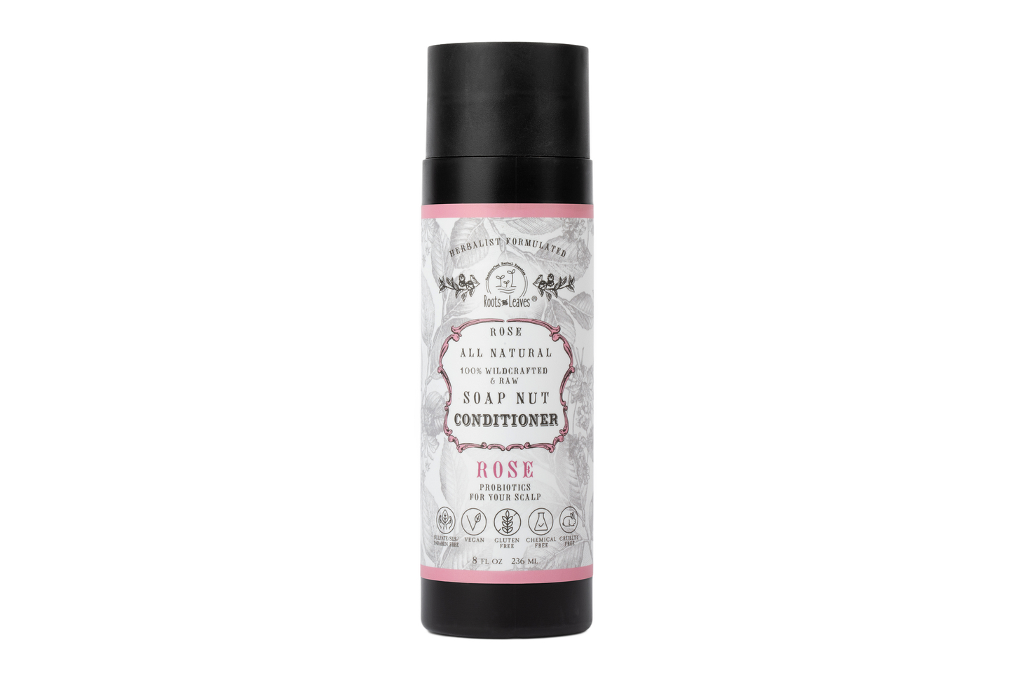 All Natural Soapnut CONDITIONER - ROSE- wild fermented probiotics for your scalp