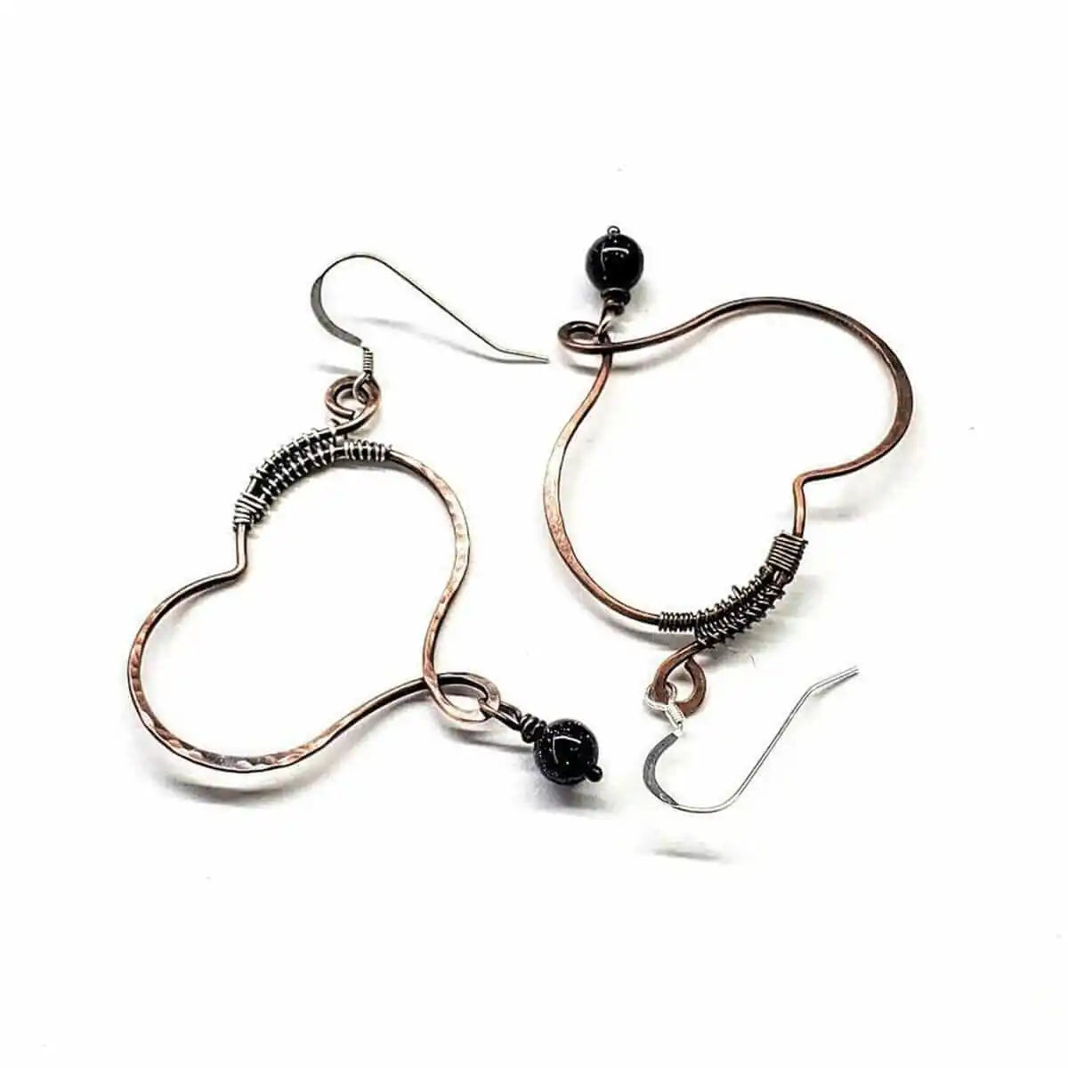 Sculpted Copper Butterfly Wing Abuse Survivor Earrings