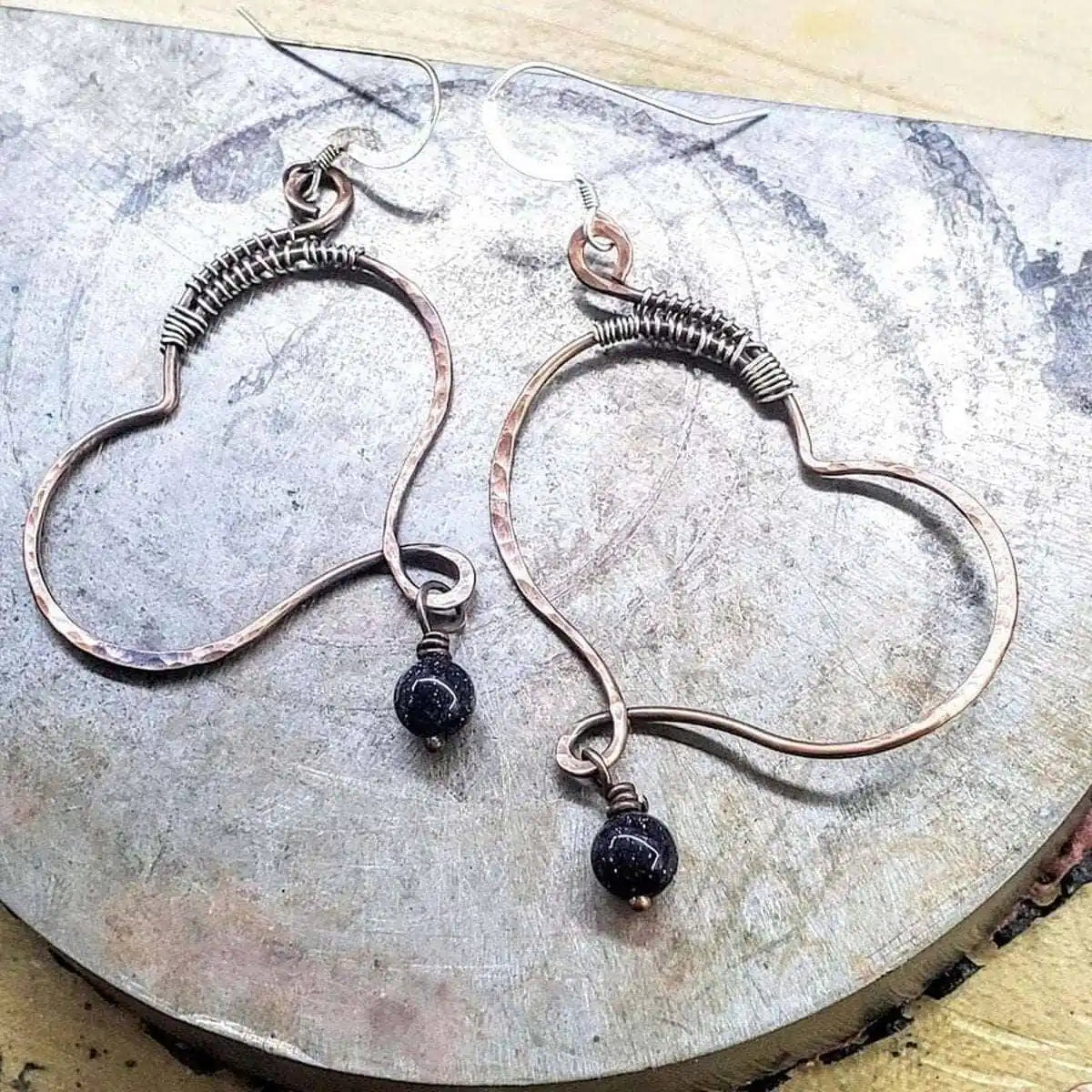 Sculpted Copper Butterfly Wing Abuse Survivor Earrings