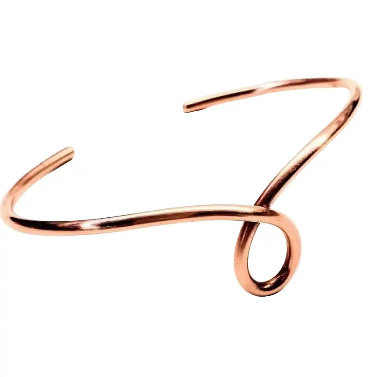 Handmade Sculpted Copper Teardrop Bangle