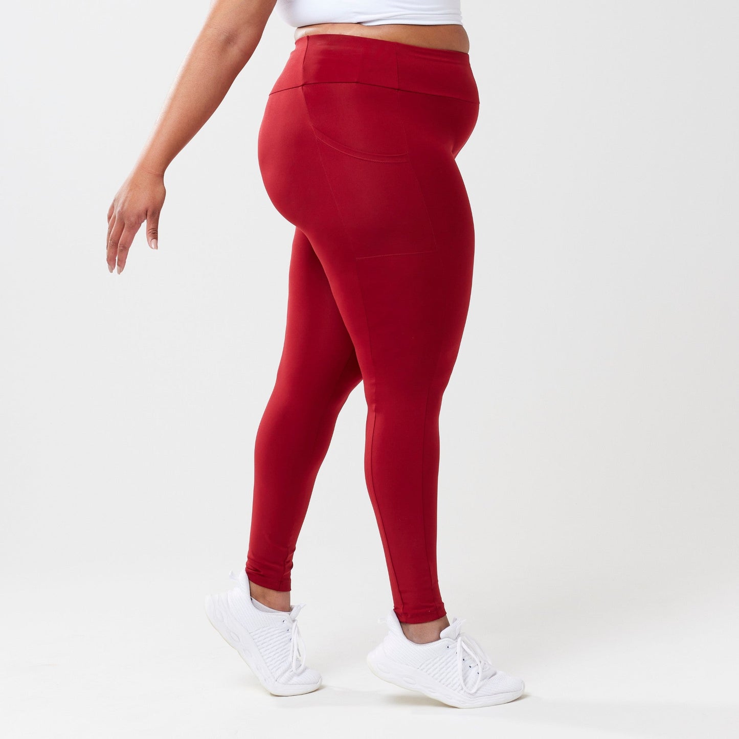 Risea High-Rise Pocket Leggings - Red