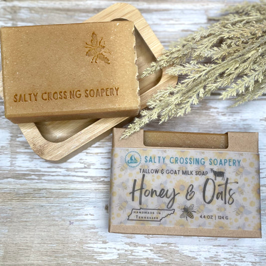 Honey & Oats Soap Bar with Tallow and Goat Milk