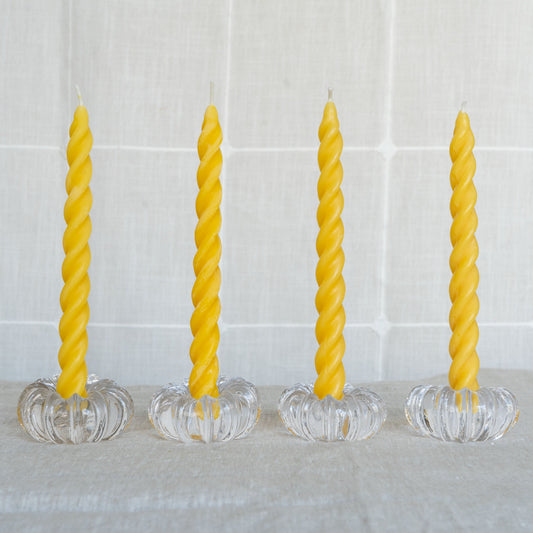 Spiral Beeswax Taper Candles