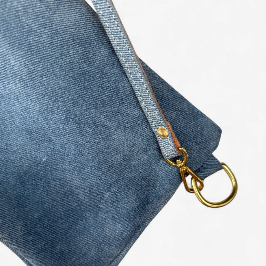 Alice Crossbody Bag, Denim Printed Leather by