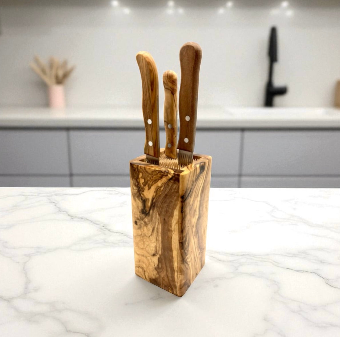 Olive Wood Knife Block