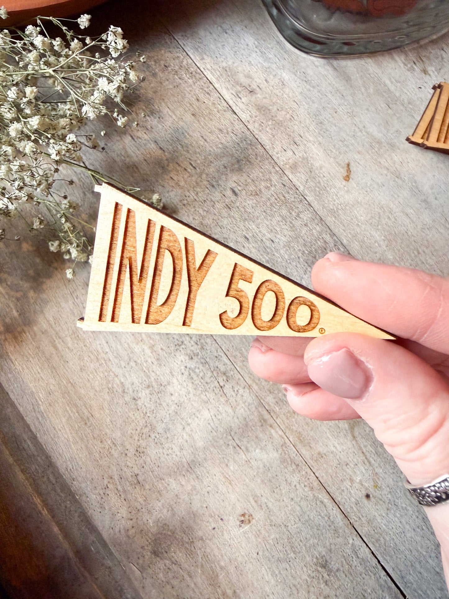 Indy 500 Pennant Wooden Magnet