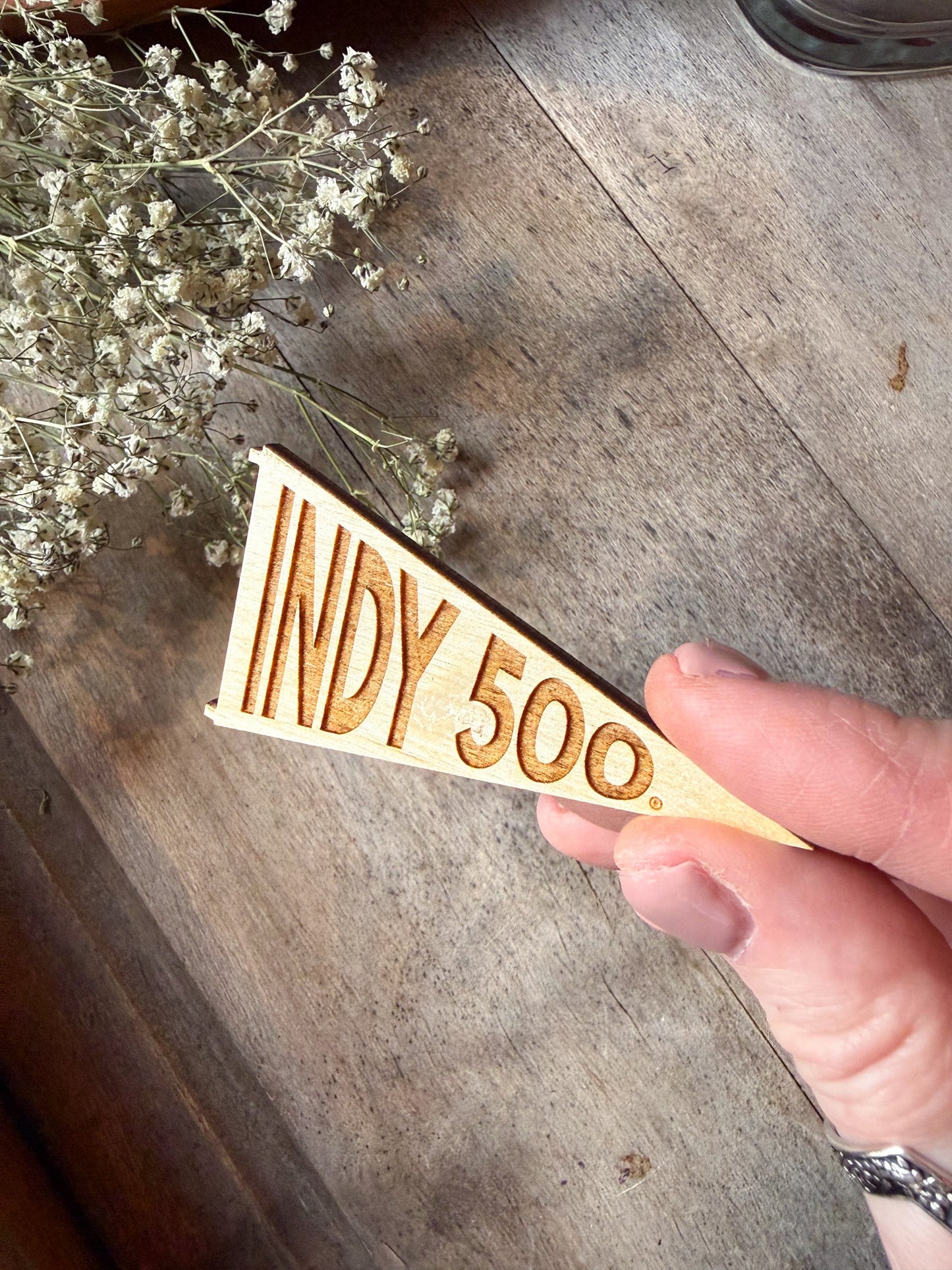 Indy 500 Pennant Wooden Magnet