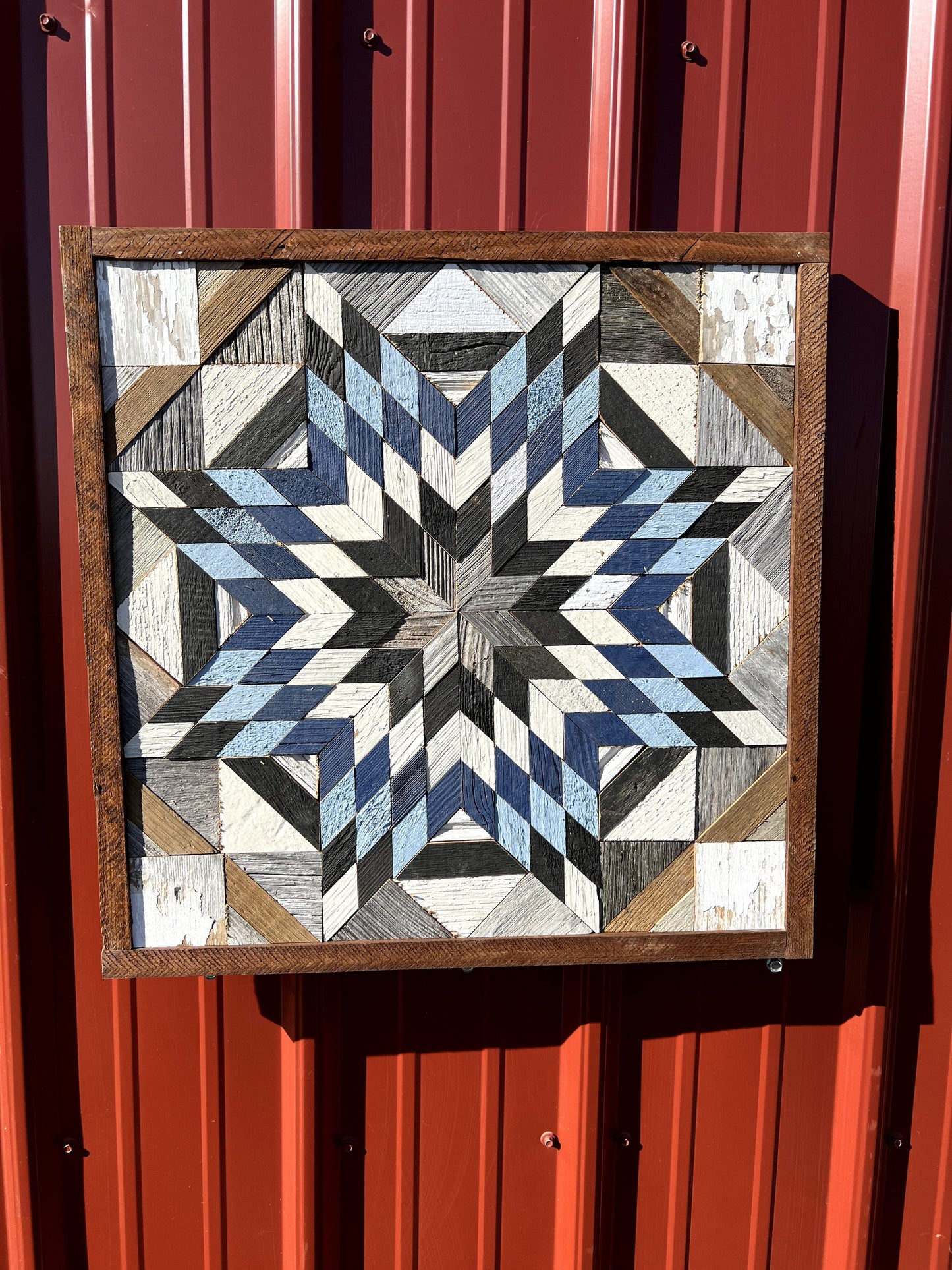 Amish Handmade Barn Quilt Wall Art – Reclaimed Barn Wood – 20.75” x 20.75”