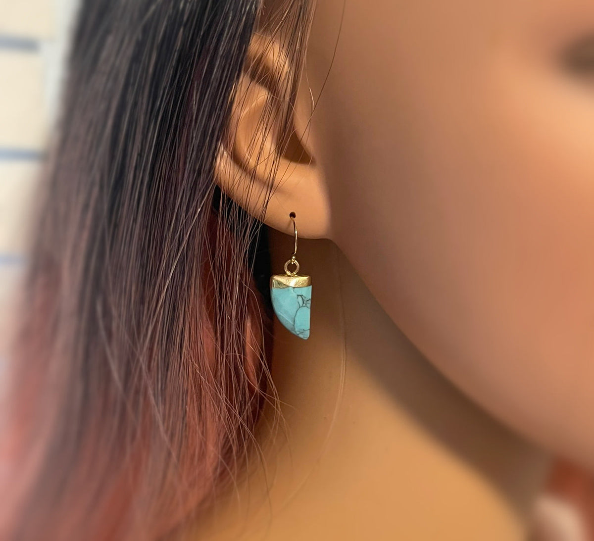 Turquoise Howlite Drop Earrings – 14K Gold Filled