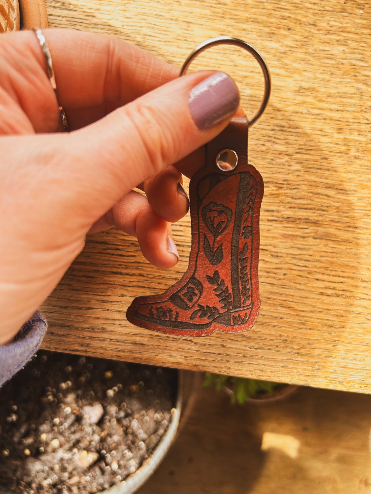 Cowgirl Boot Keychain