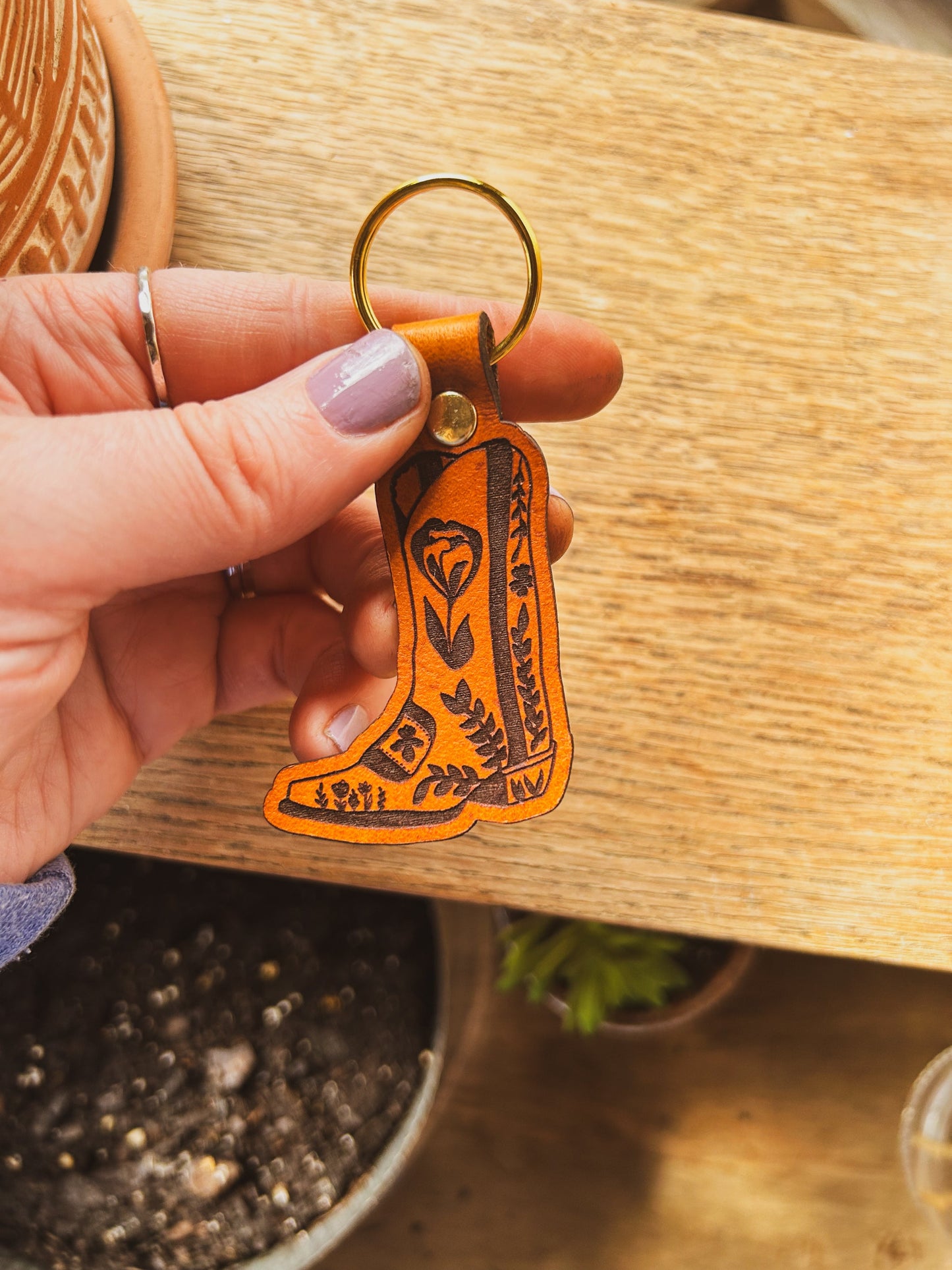 Cowgirl Boot Keychain