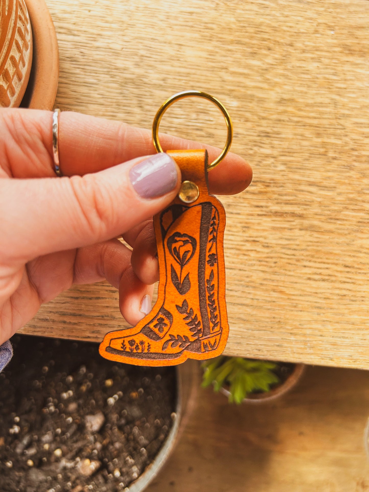 Cowgirl Boot Keychain