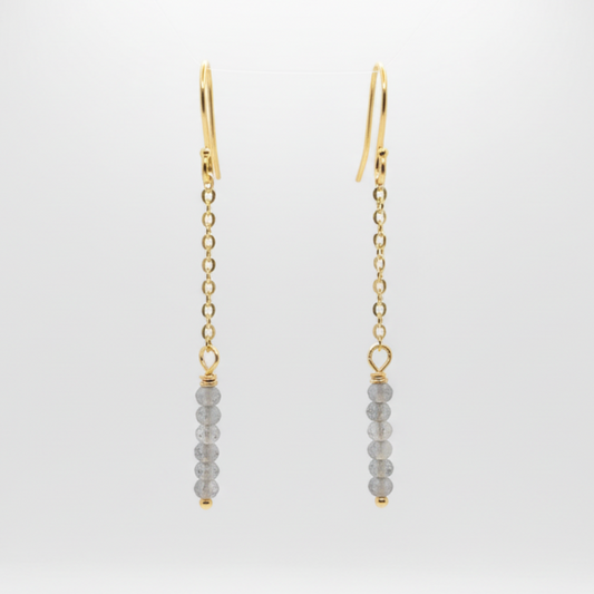 Labradorite and Brass Earrings