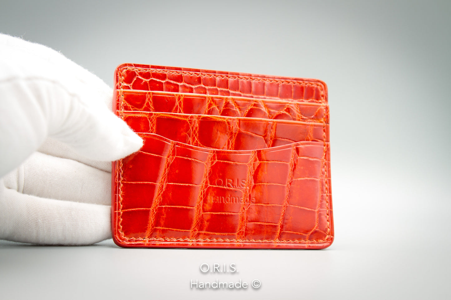 Crocodile Card Holder - Orange