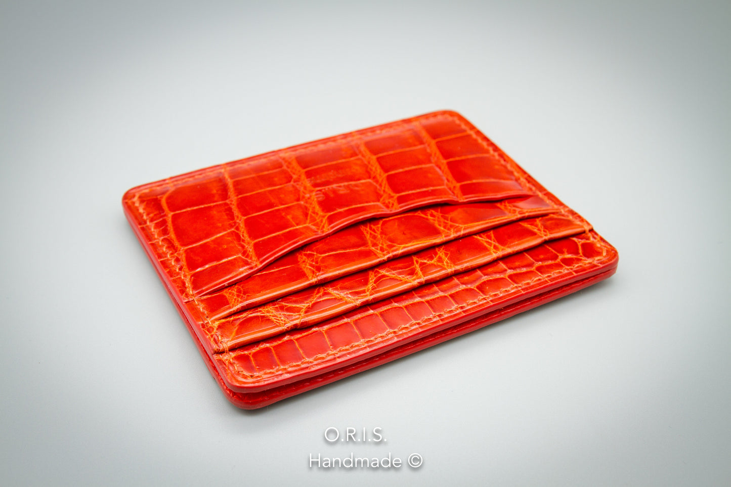 Crocodile Card Holder - Orange