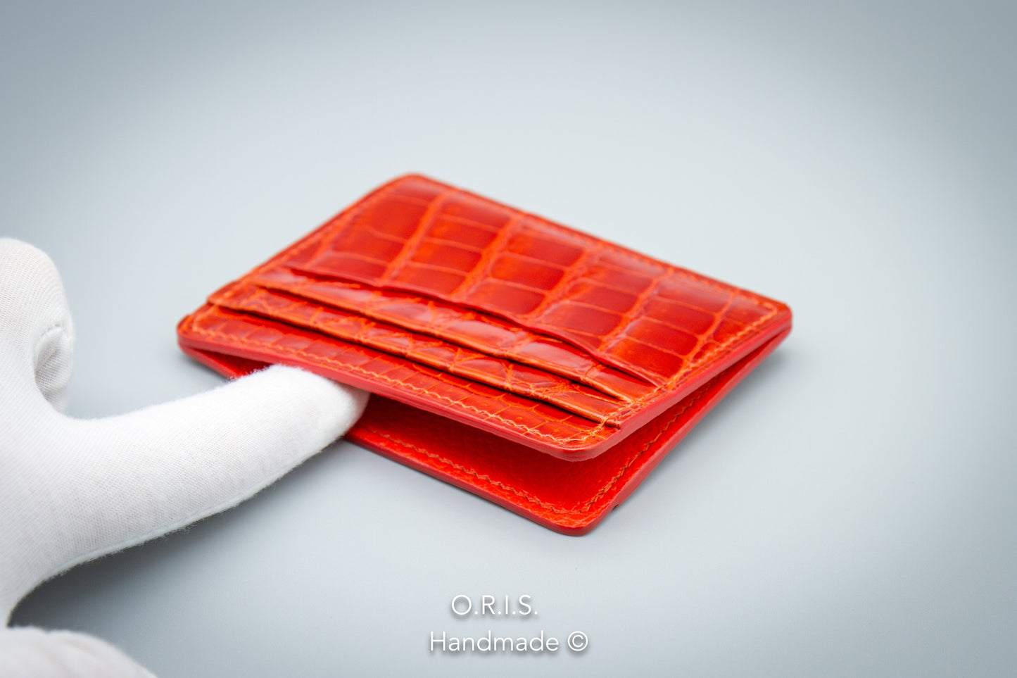 Crocodile Card Holder - Orange
