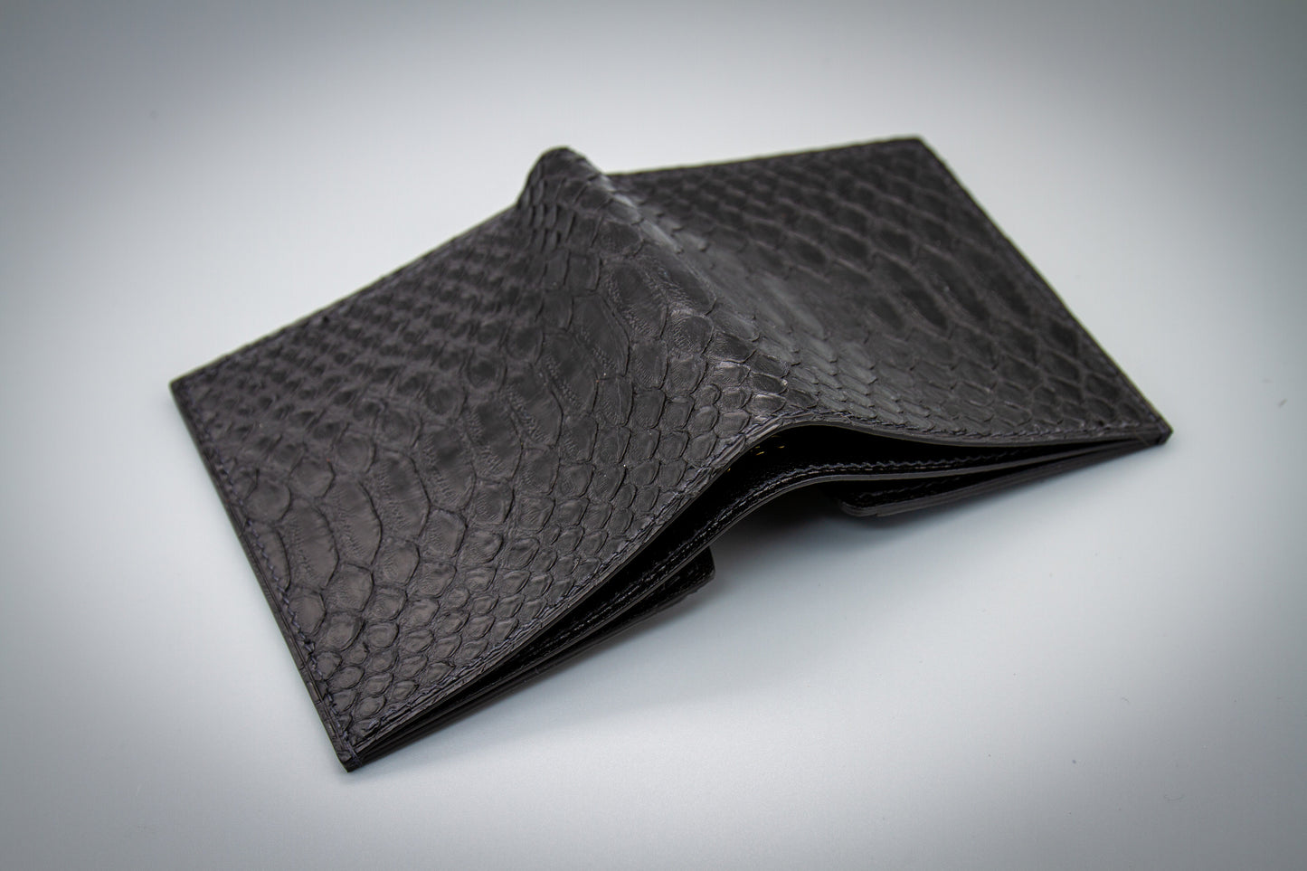 Pyton Leather Wallet - Matte Black