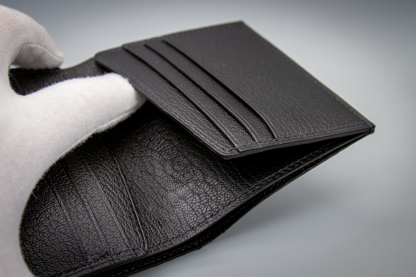 Pyton Leather Wallet - Matte Black