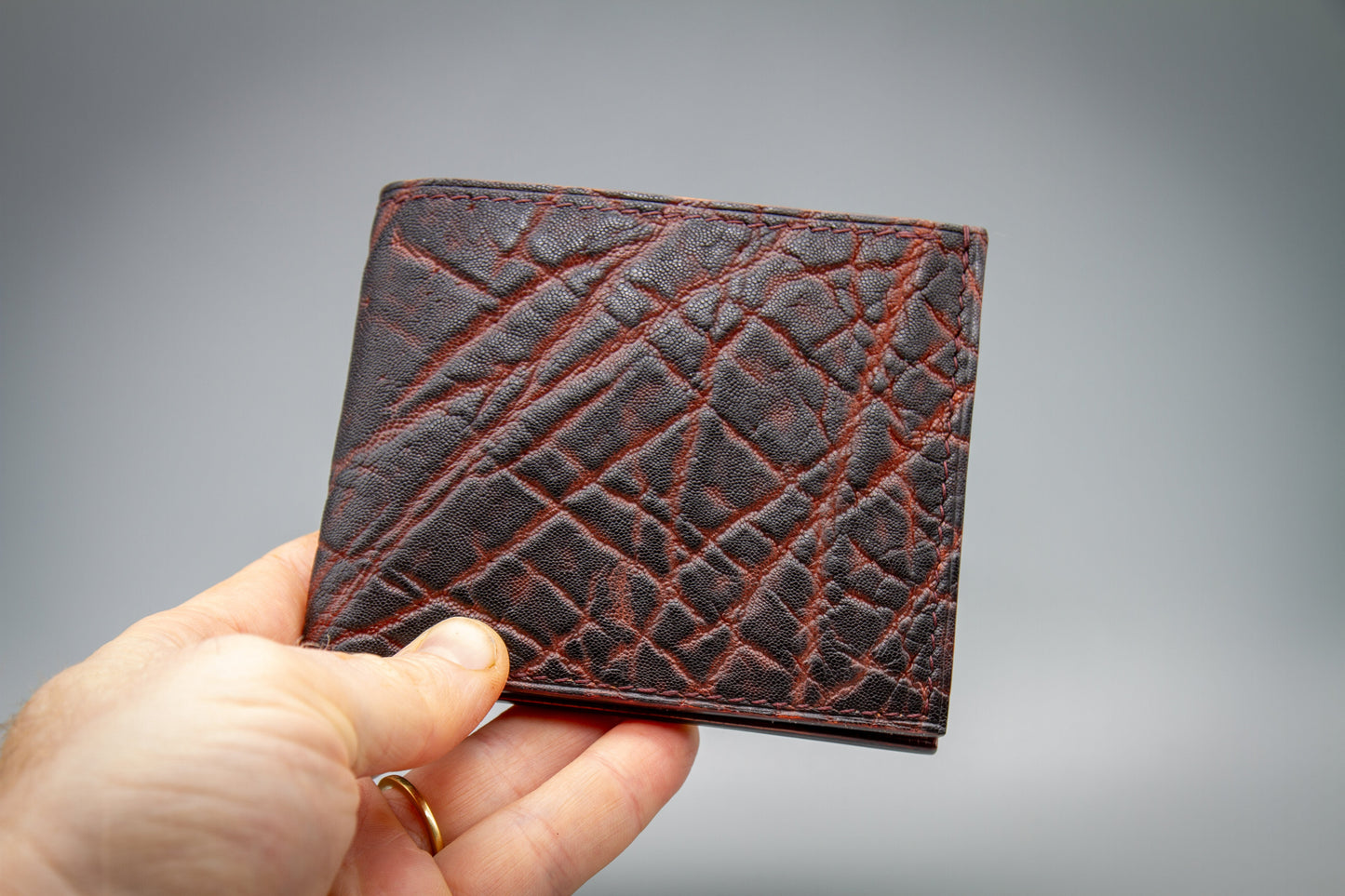 Elephant Leather Wallet - Burgundy