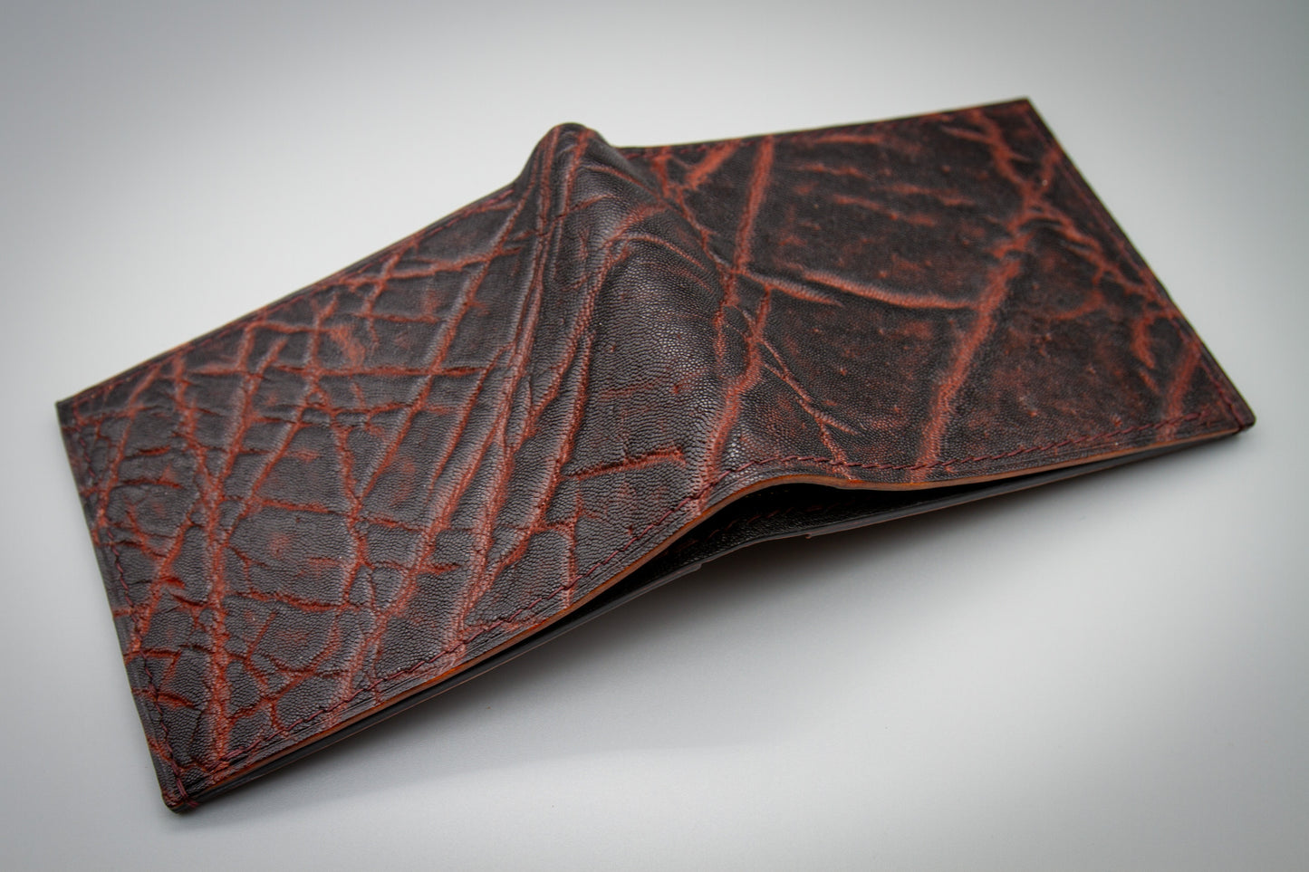 Elephant Leather Wallet - Burgundy