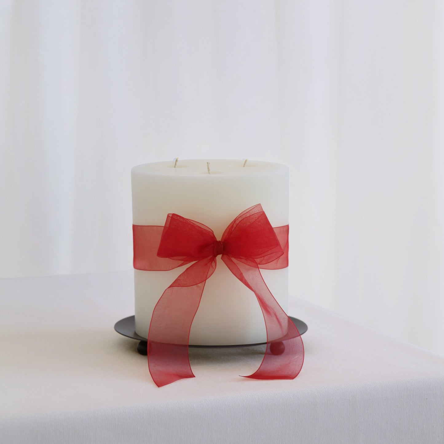 200h Burn | GRAND Beeswax Pillar Candle | Natural White