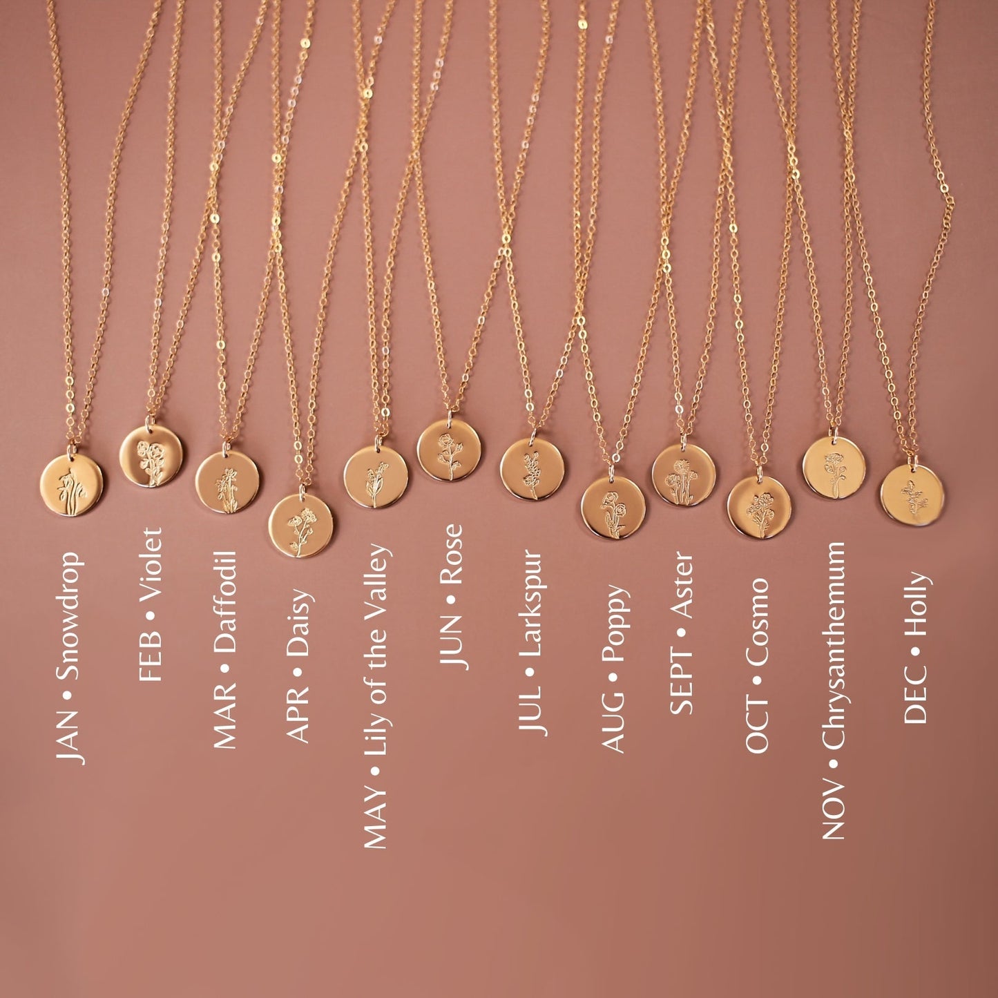 September Birth Flower Necklace • Aster