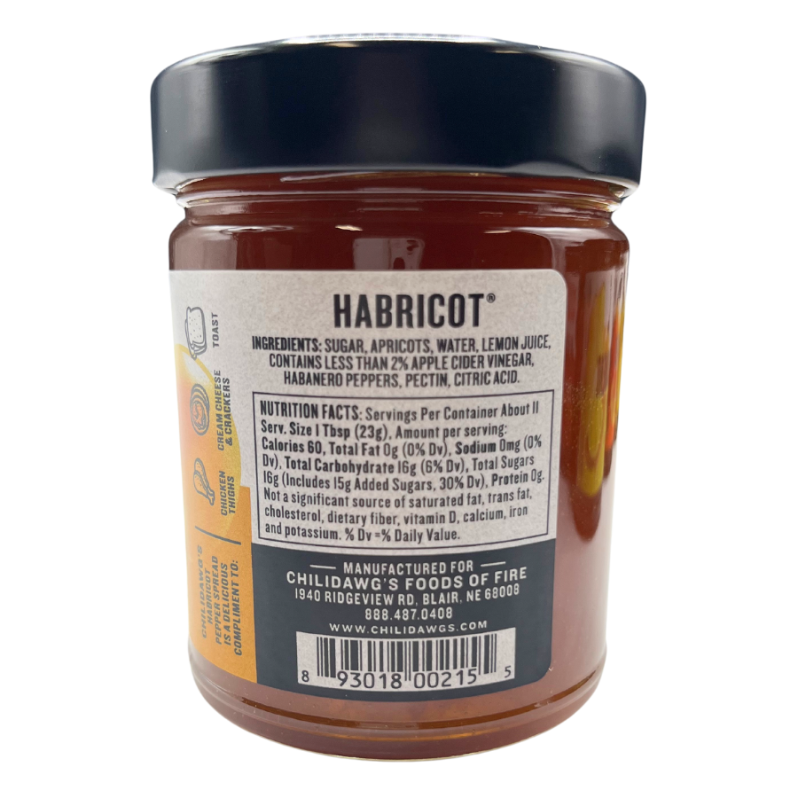 SALE CLOSE DATED | Habricot Pepper Spread | 9 oz | Gluten Free | Chili Dawg's Foods of Fire