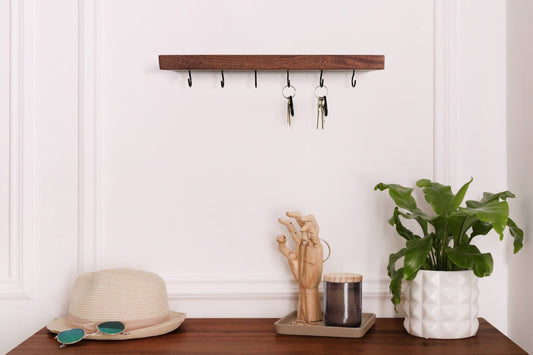 Floating Shelf for Keys in Mahogany